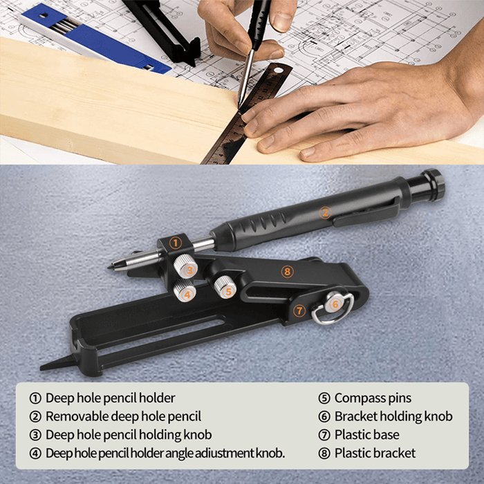 SteelMark Pro — Adjustable Deep Hole Construction Pencil Marker