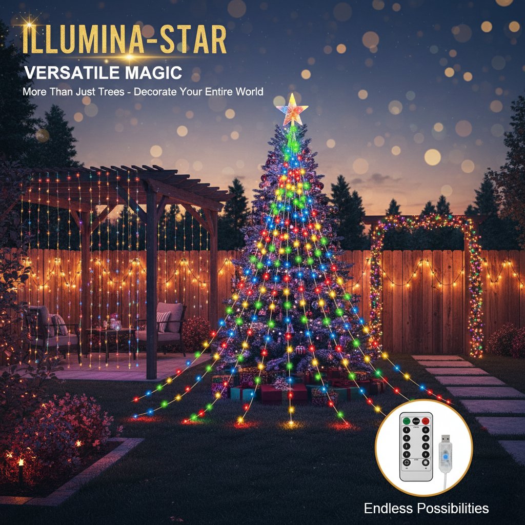 Vícebarevná světla na stromek Starlight Cascade