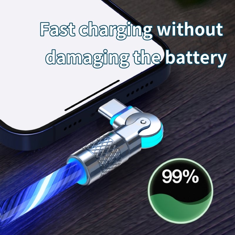 GlowLink – LED otočný nabíjecí kabel pro telefony a tablety
