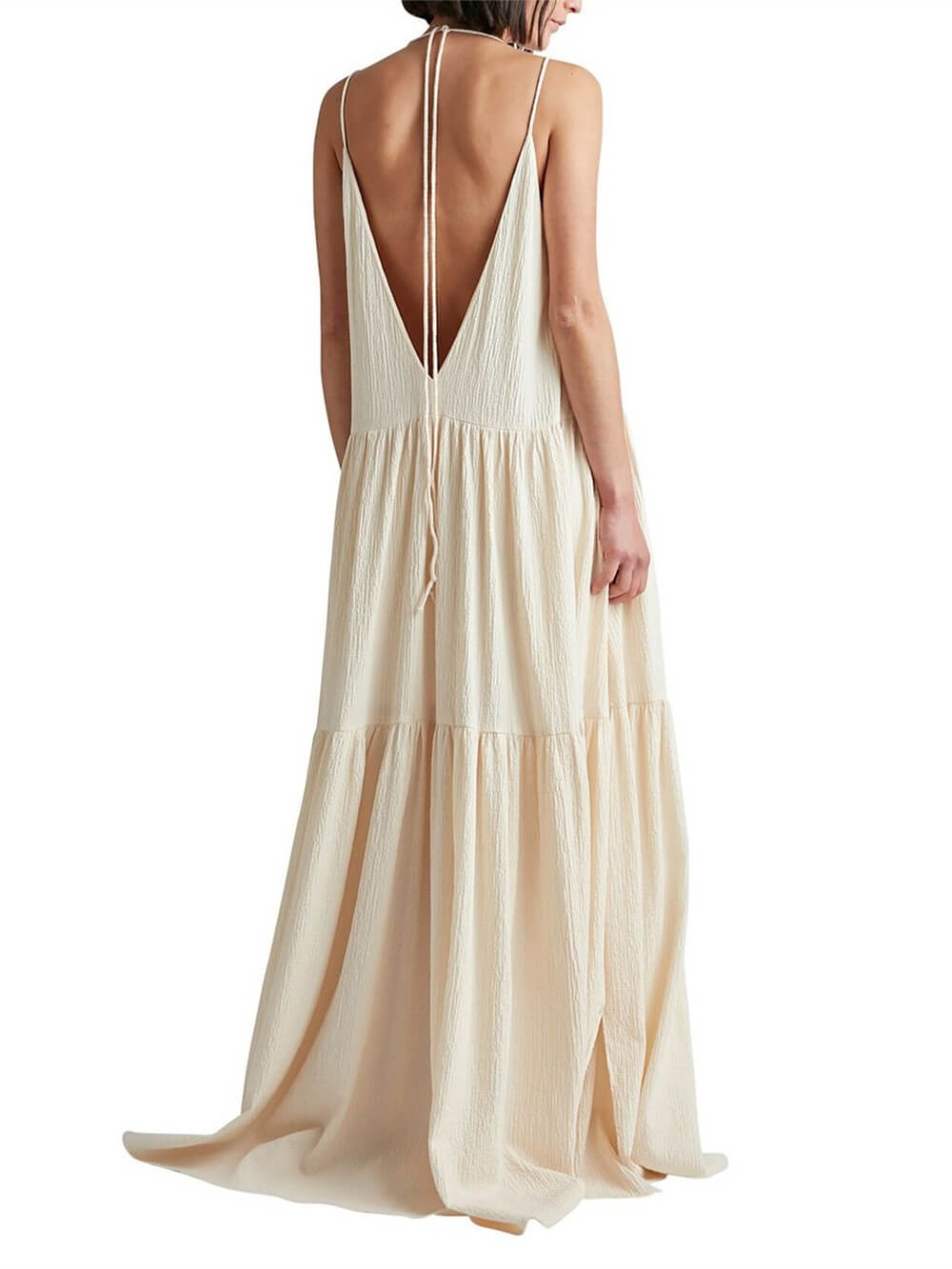 Cassi - Women's Backless V-Neck Maxi Dress