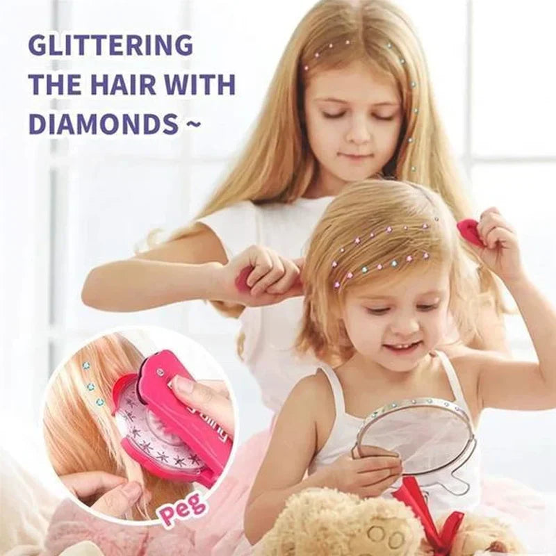 BlingPop - Styling-sæt med applikator til hårpynt med sten til børn