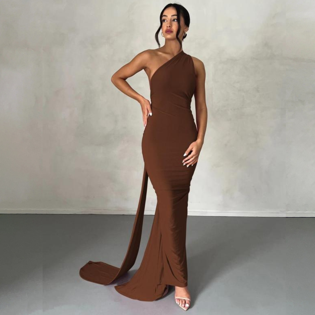 Karilyn - Elegantní večerní přiléhavé šaty bez rukávů s halter výstřihem