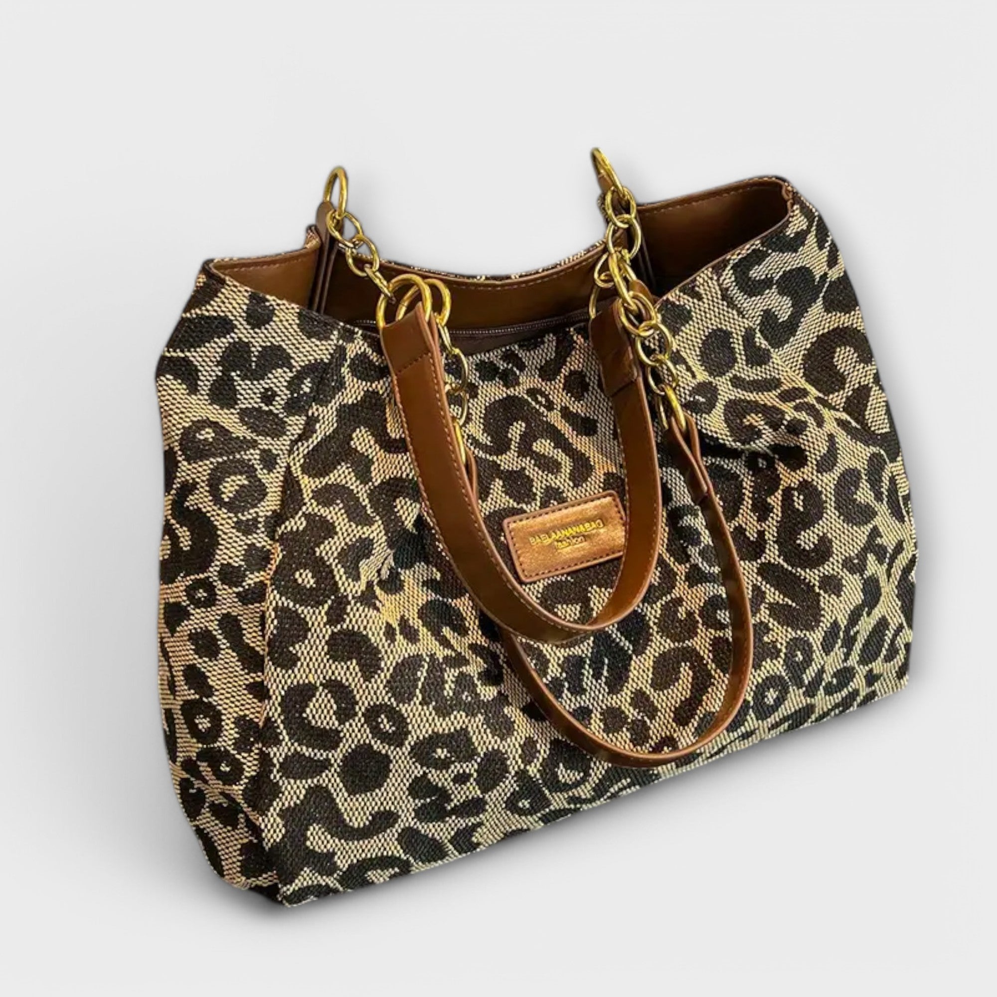 Lauren - Plátěná tote bag s leopardím vzorem