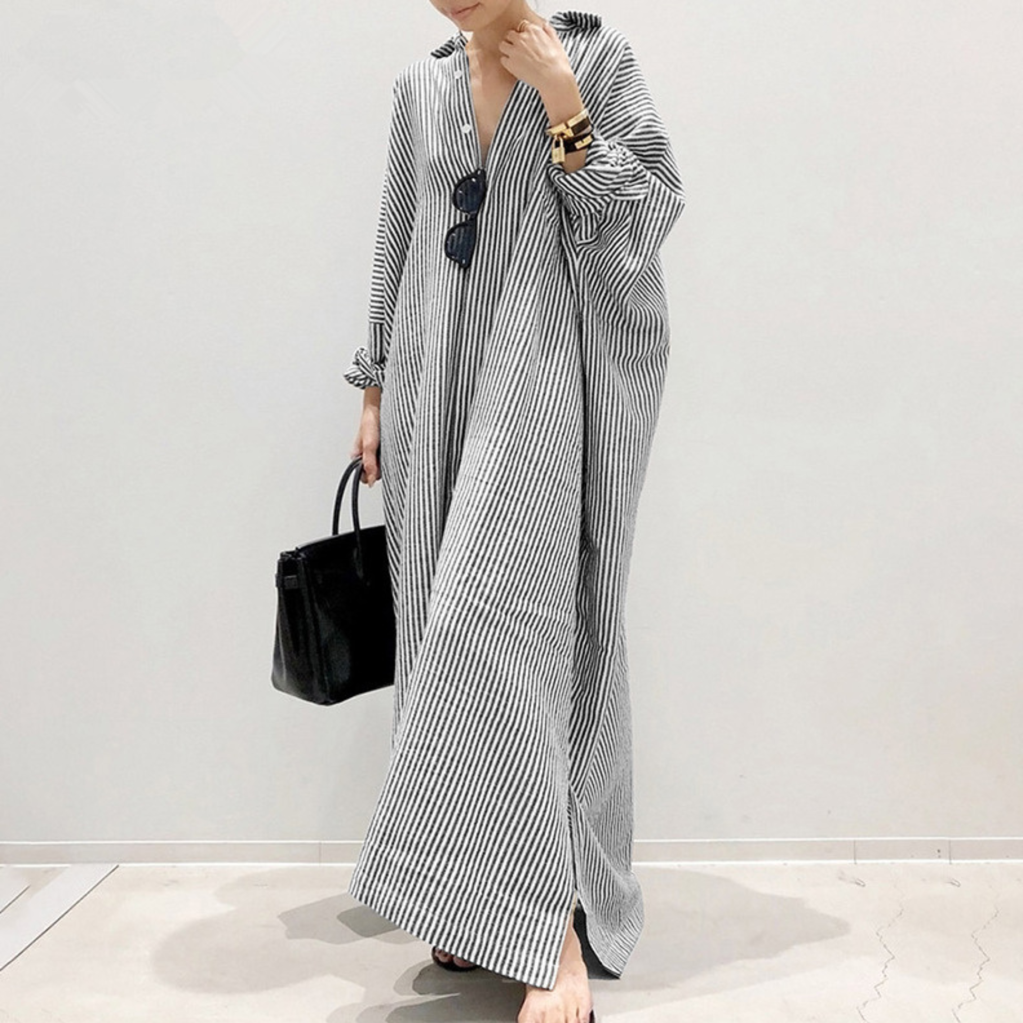 Linnaea - Everyday Stripped Women Maxi Dress