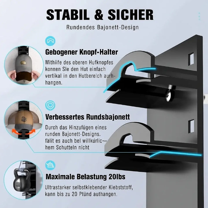 Wall Mounted Hat Rack Organizer
