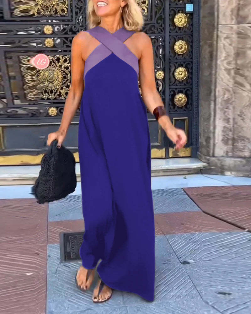 GlowGoddess— Sleeveless Halter Jumpsuit