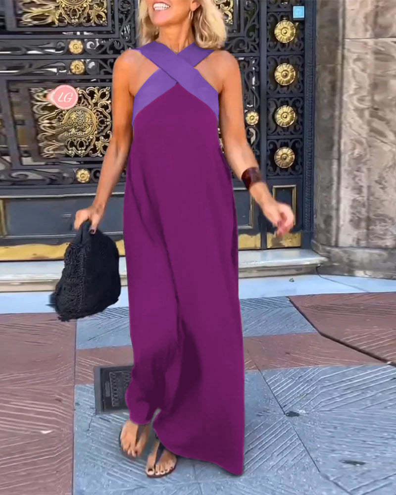GlowGoddess— Sleeveless Halter Jumpsuit