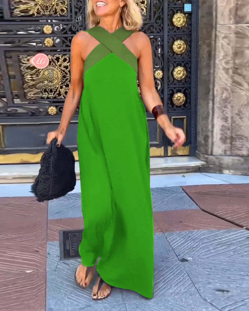 GlowGoddess— Sleeveless Halter Jumpsuit