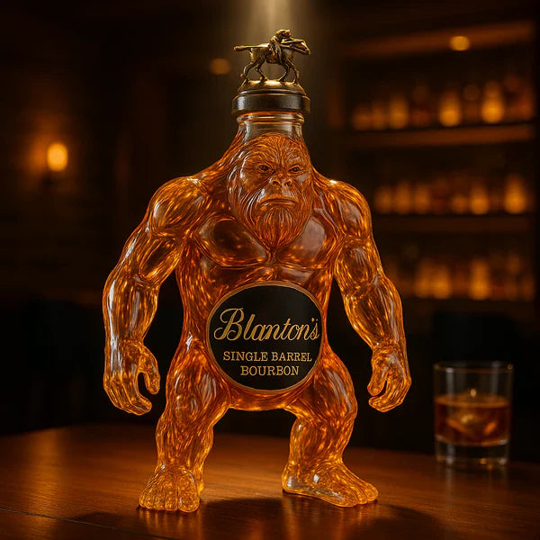 Sochařsky tvarovaná karafa na whisky Bigfoot pro vystavení lahve