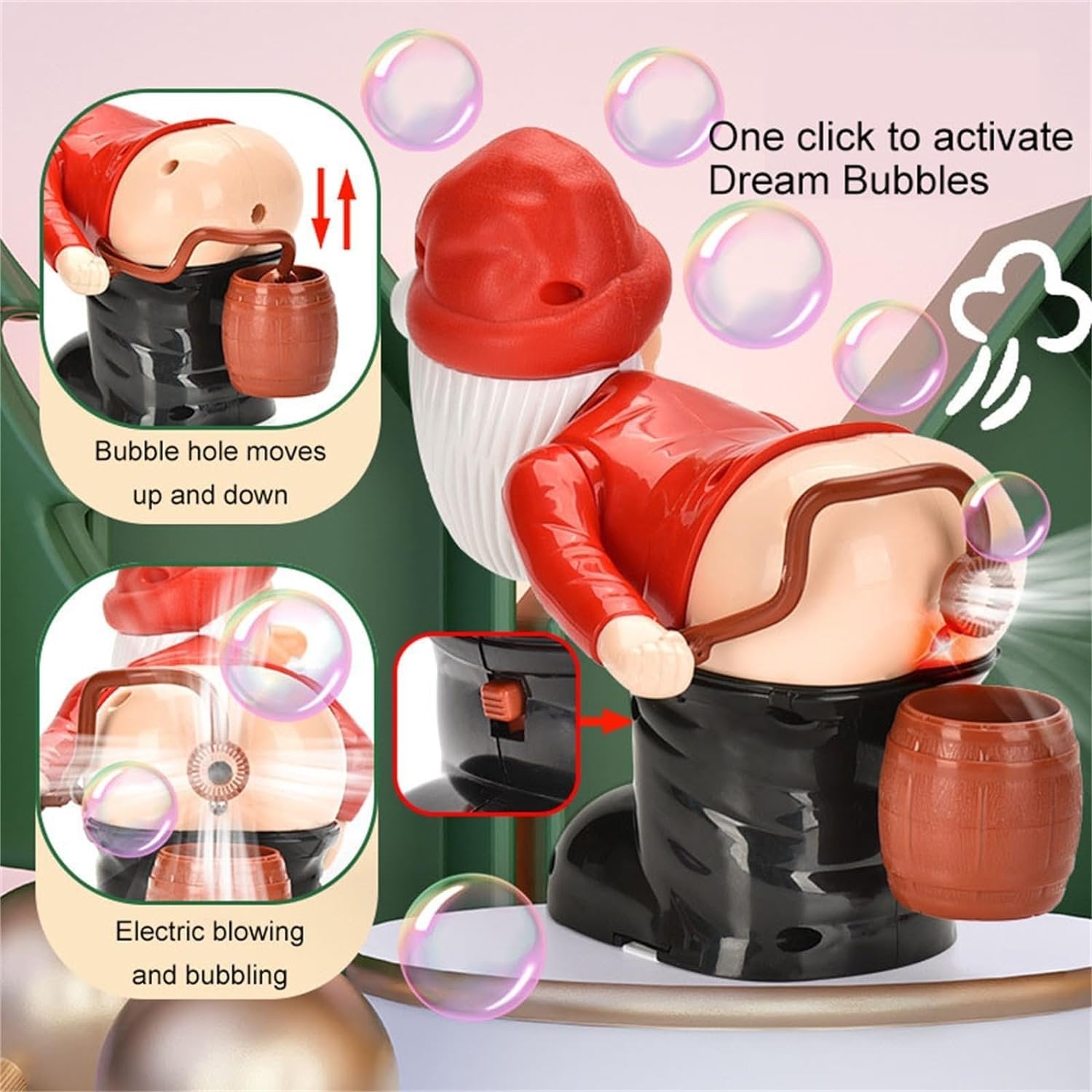 BubbleBlast - Santa Sound Gag Toy for Holiday Fun