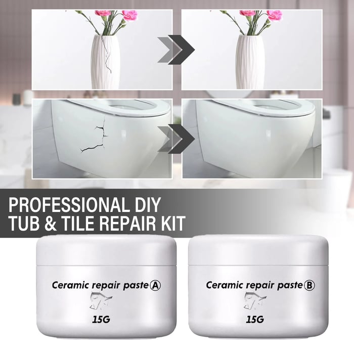 VulcanFix — Tile Repair Paste for Cracks, Chips, and Surface Restoration