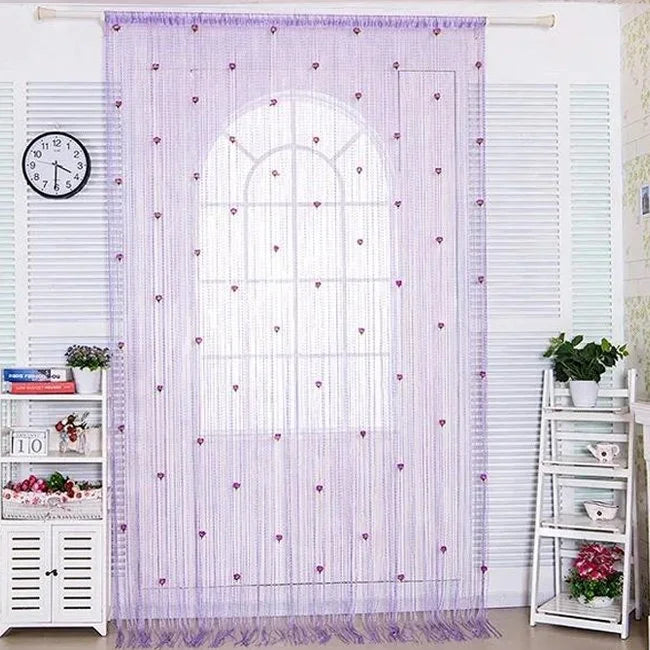 FloralGrace Decorative Rose String Curtains