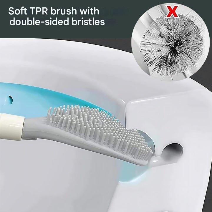 FlushMaster Pro — Toiletbørste i silikone med vægmonteret holder