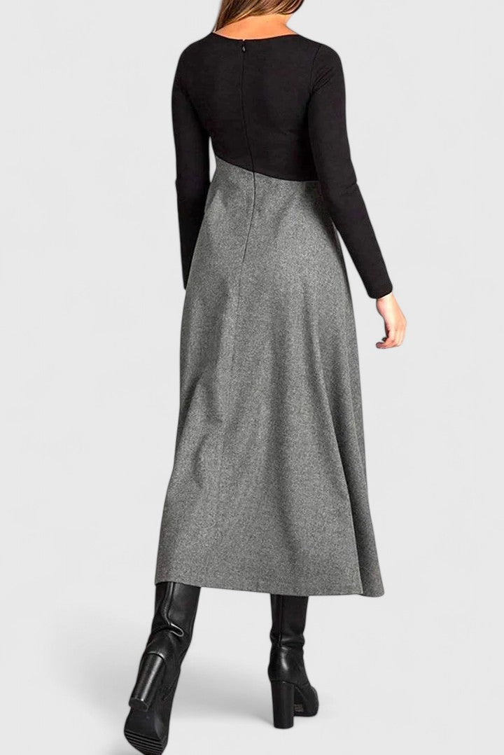 Janet - Elegantní maxi šaty s dlouhým rukávem