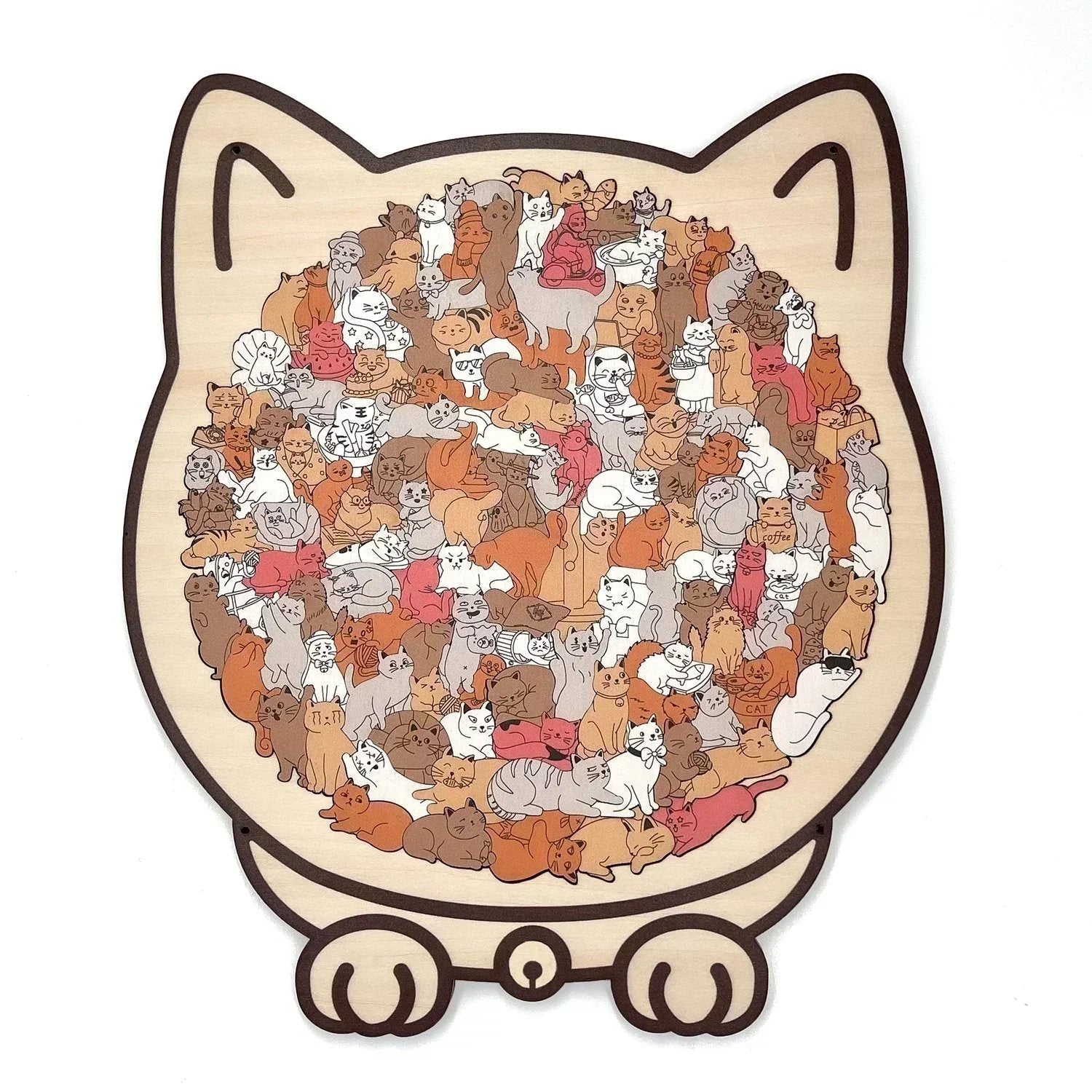Kitty-Clique puzzle – dřevěné puzzle ve tvaru kočky