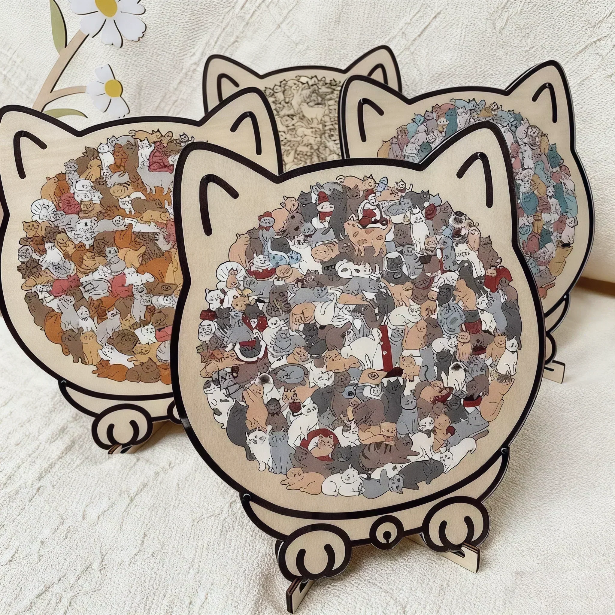 Kitty-Clique puzzle – dřevěné puzzle ve tvaru kočky