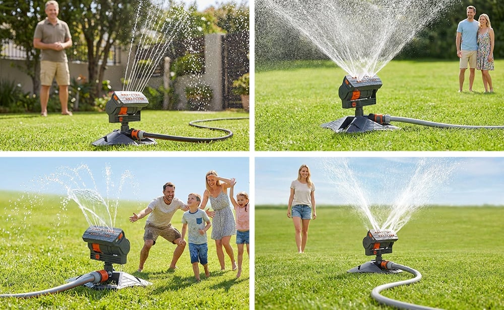 Adjustable Oscillating Lawn Sprinkler for Garden & Yard Watering