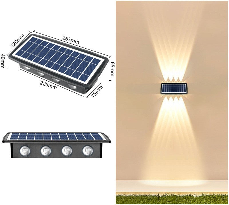 Solar LED Wall Light for Garden Patio Fence and Outdoor Lighting