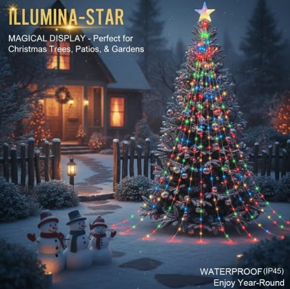 Vícebarevná světla na stromek Starlight Cascade