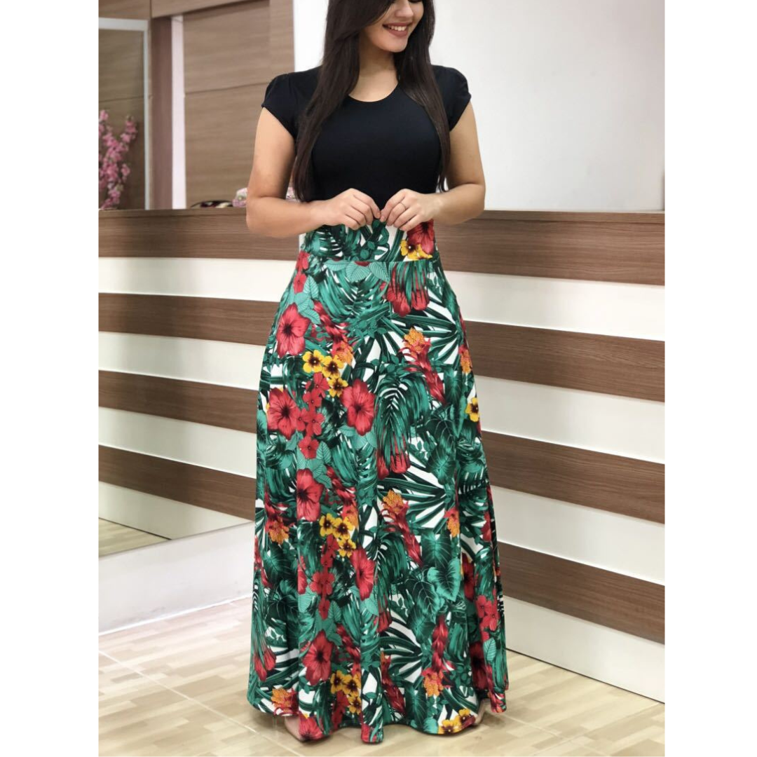 Evalise - Elegant Floral Bodycon Maxi Dress