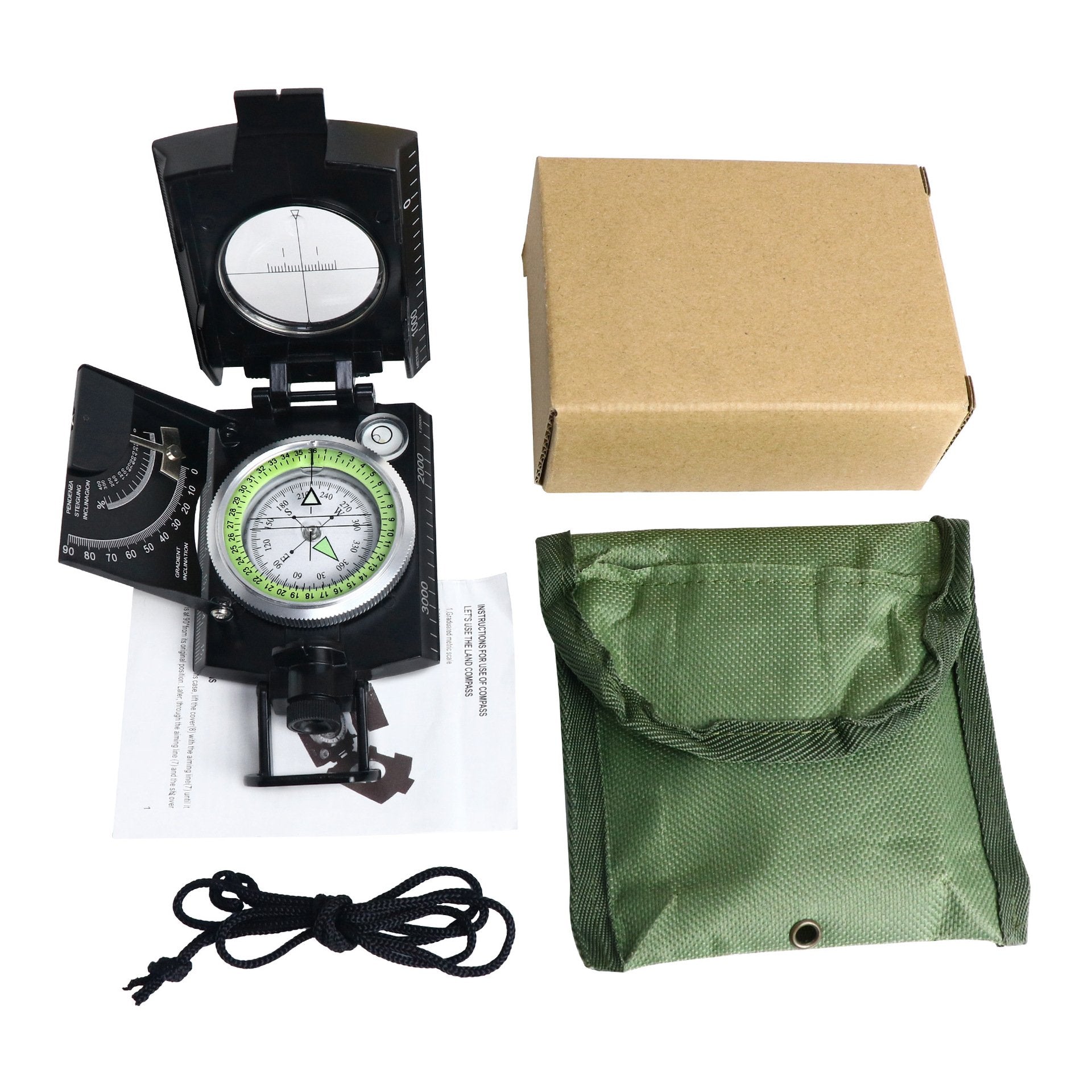Multifunctional Lensatic Compass with Sighting & Inclinometer