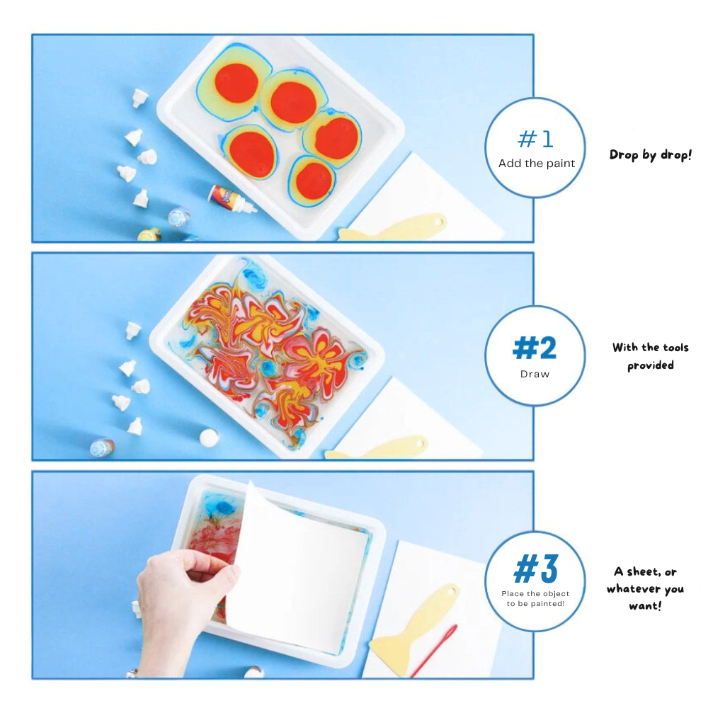 ColorBurst Splash – Marmorierfarben-Set für kreative Bastel- und DIY-Projekte