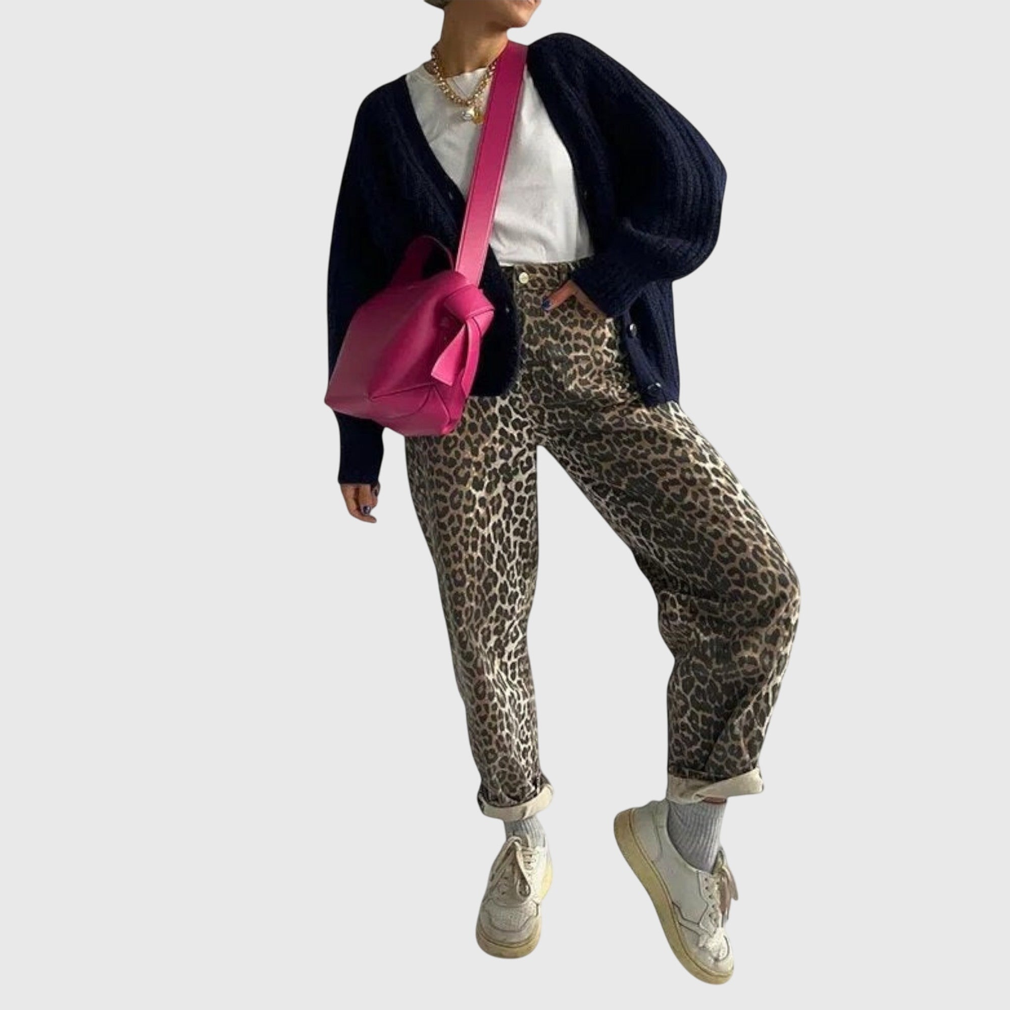 Chandra - vintage džíny s leopardím vzorem