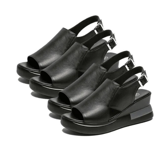 Women's Platform Comfort Sandals with Adjustable Straps