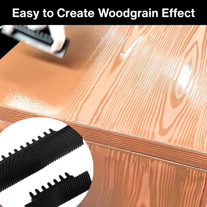 2-Piece Wood Grain Texture Tool Set for DIY Finishes