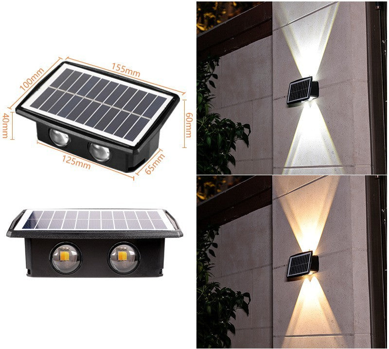Solar LED Wall Light for Garden Patio Fence and Outdoor Lighting