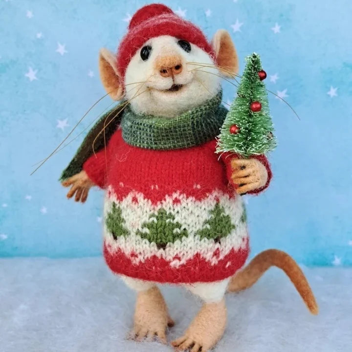 WhiskerWool – Handmade Needle-Felted Mouse Figurine