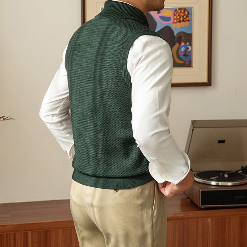 Men's Shawl Collar Knit Sweater Vest