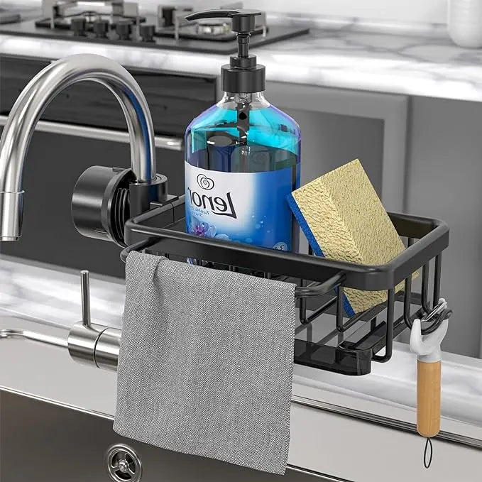 FlowGrip Organizer — Faucet-Mounted Sink Organizer Rack