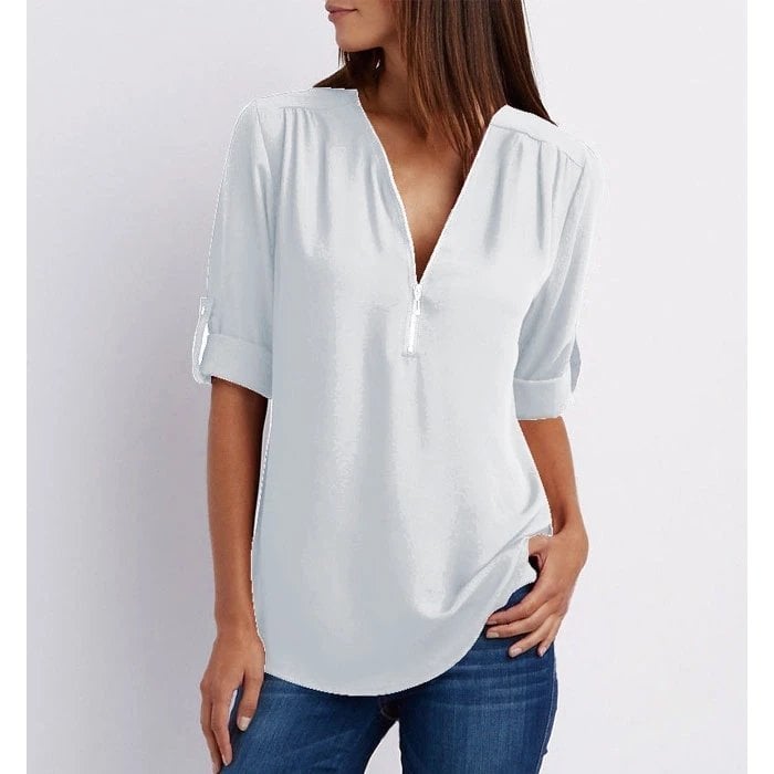 Elin - Bluse med lynlås