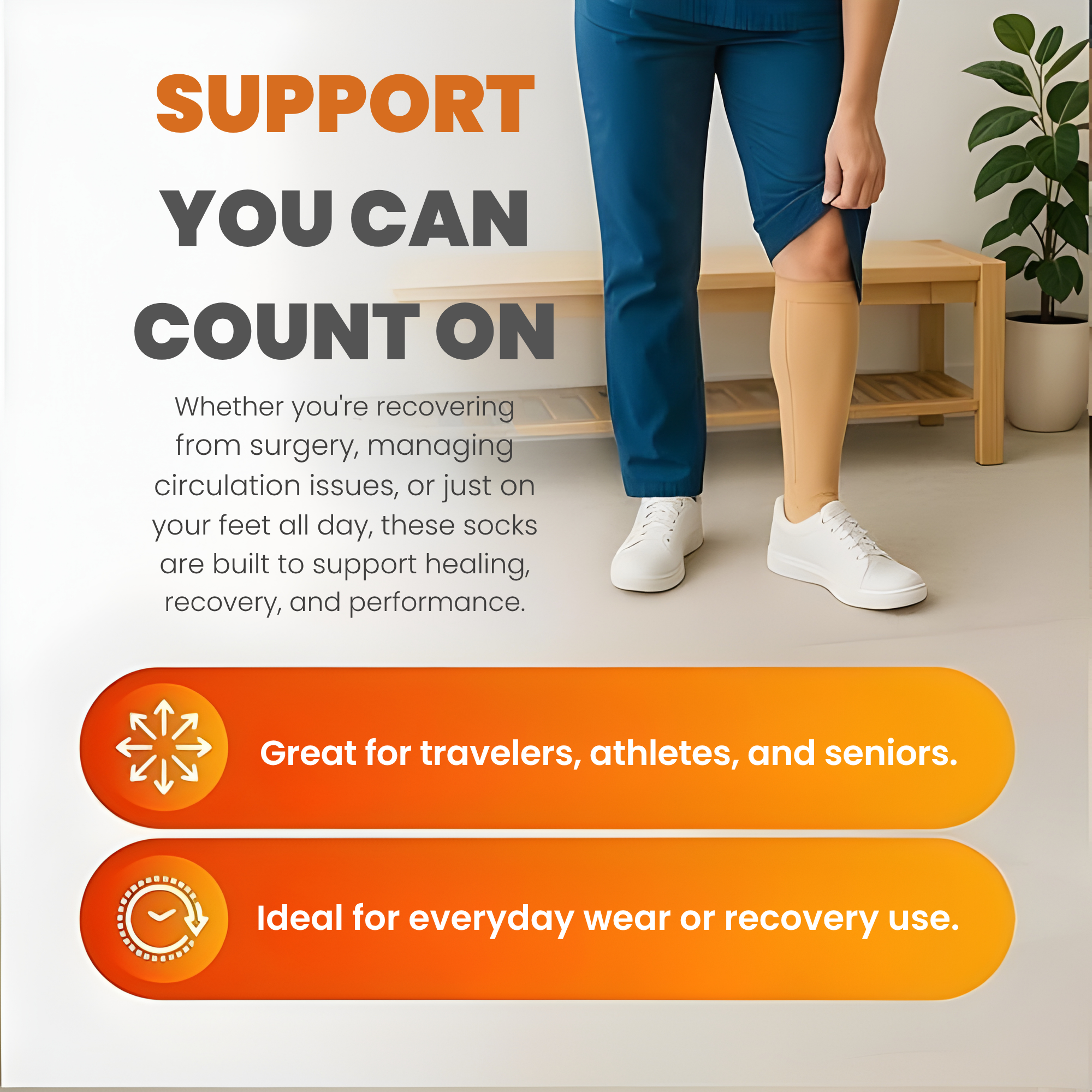 FlexSupport - Zipper Compression Socks