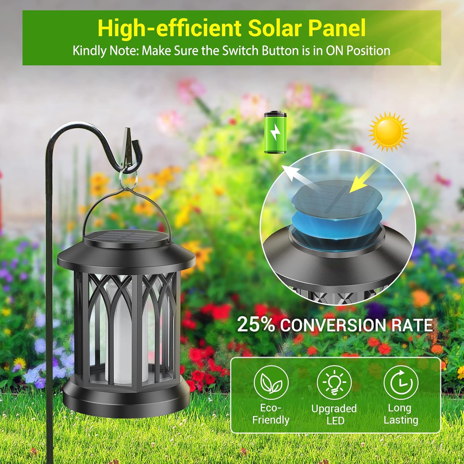 SolarGlow – dekorativní venkovní lucerna – zahradní náladové světlo na solární pohon