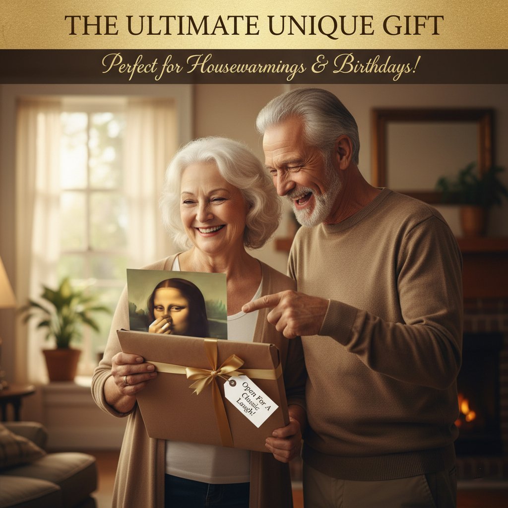 SmirkLisa - Funny Mona Lisa Wall Art for Modern Decor