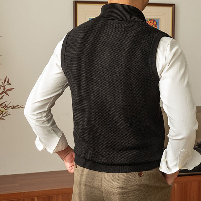 Men's Shawl Collar Knit Sweater Vest