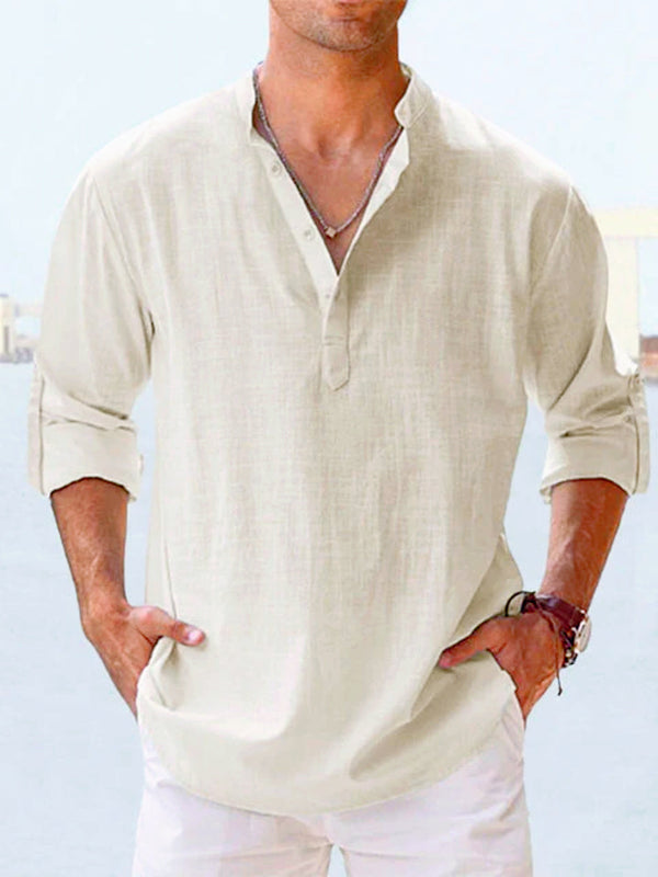 Men's Casual Henley Long Sleeve Shirt