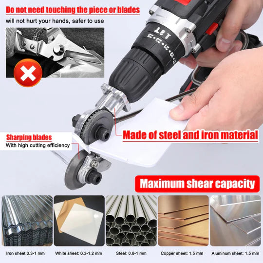 BladeXcel — Drill Metal Cutting Attachment with Rotary Blade