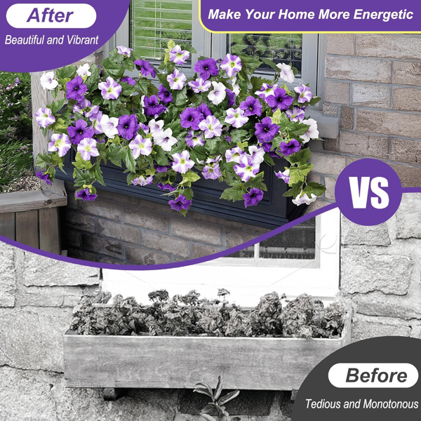 EverBloom Artificial Petunias – Lush Hanging Floral Décor