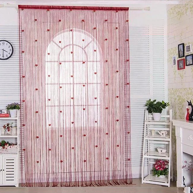 FloralGrace Decorative Rose String Curtains