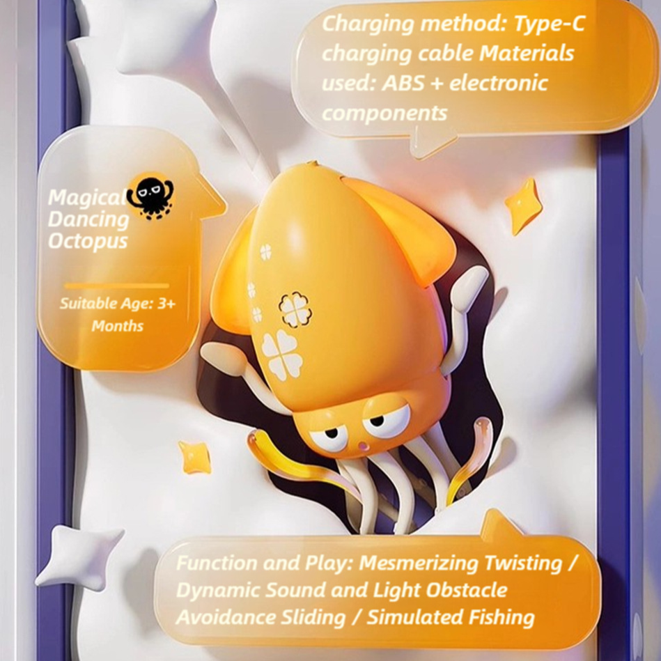 Interactive Dancing Octopus Toy with Lights and Music