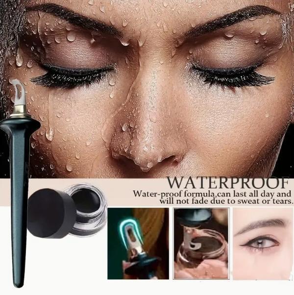 VelvetWing - Cream Eyeliner Set with Curved Applicator