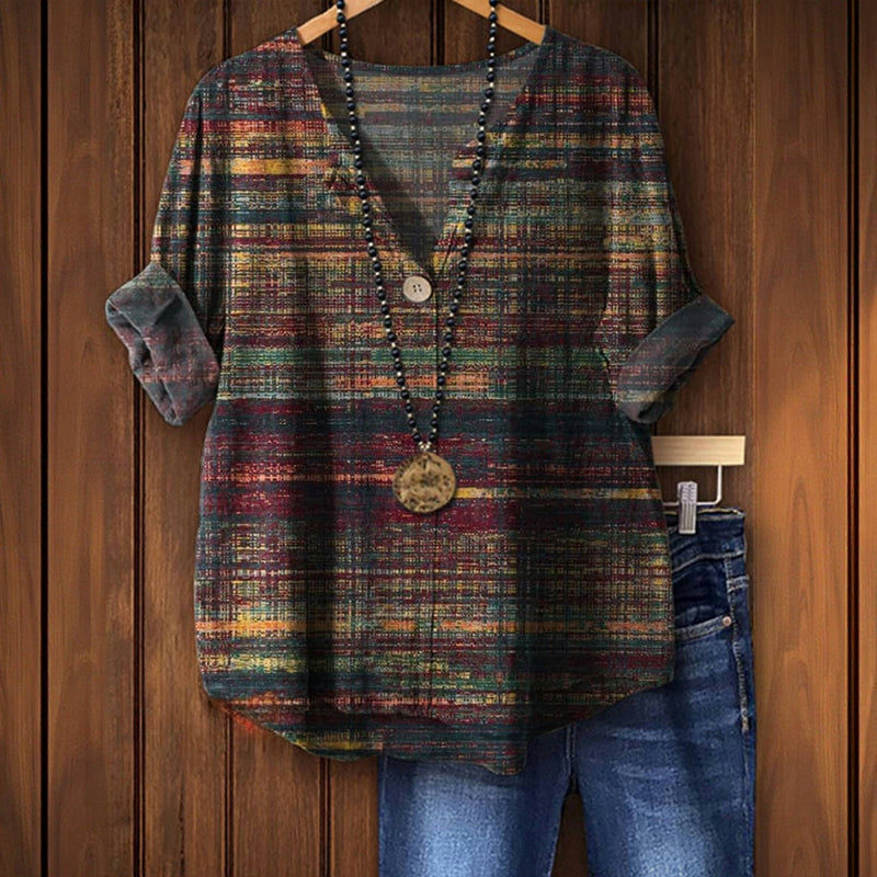Lane - Vintage Inspired Blouse with Colorful Accents