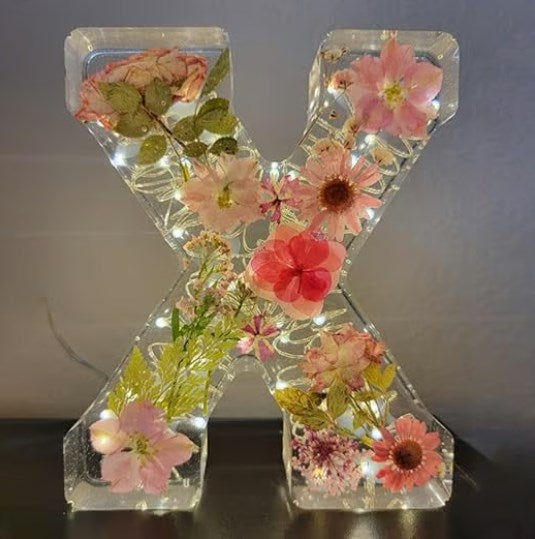LunaBlossom - Floral LED Letter Lamp Personalized Decorative Light for Home Decor