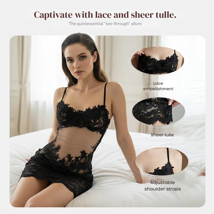 GlowSeren - Lace Babydoll Lingerie Dress