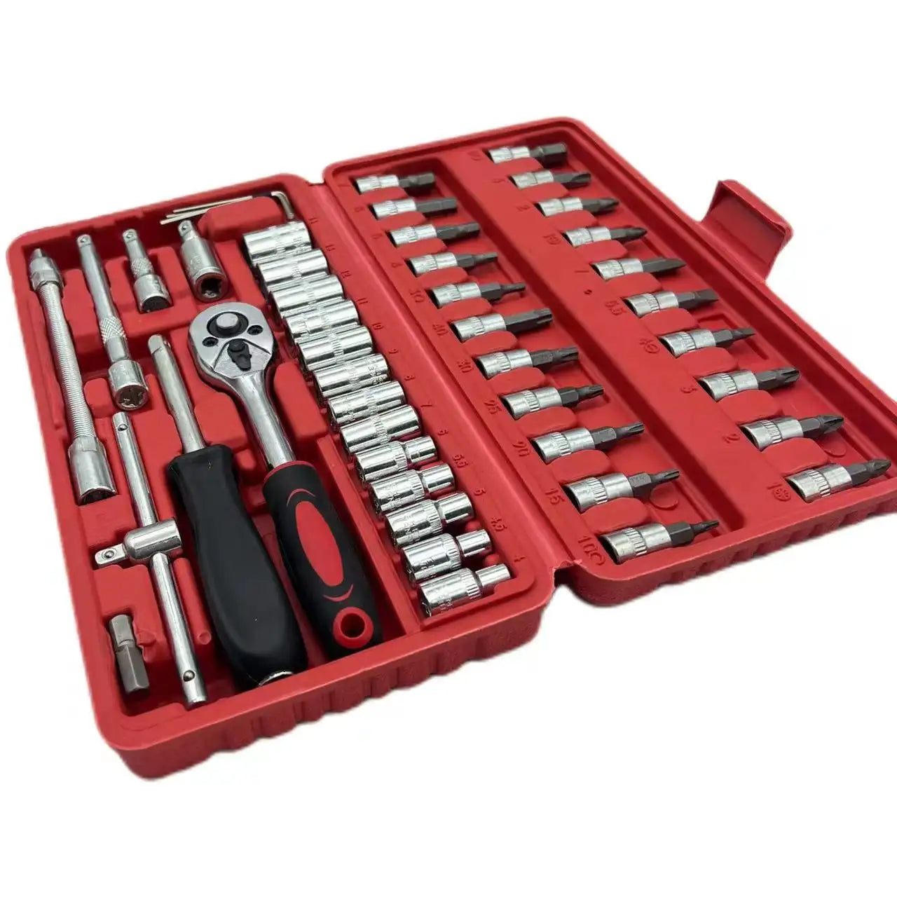 SlimDrive Compact Ratchet Socket Wrench Set with Bit Kit