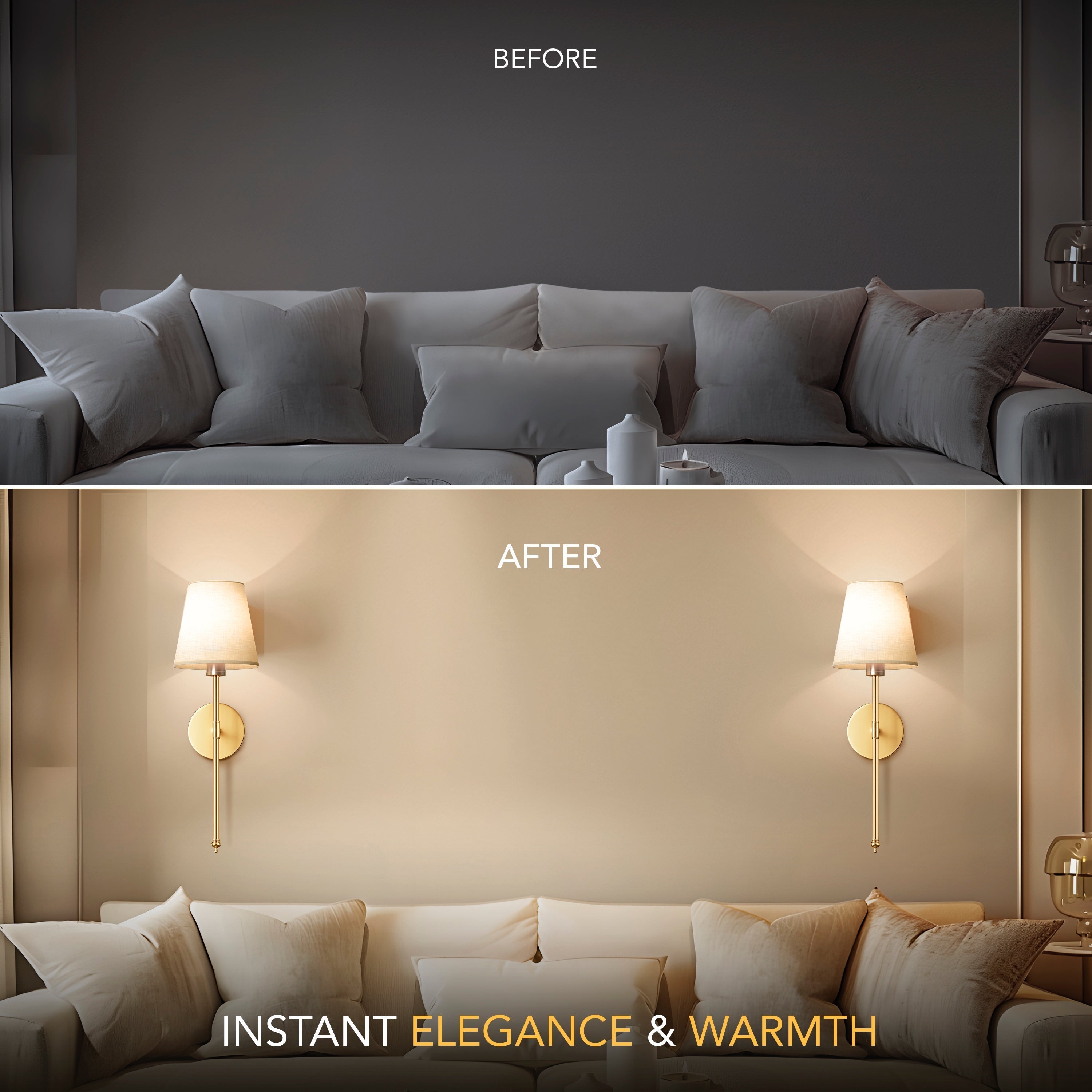 LuxeGlow – Bezdrátová nástěnná lampa (sconce)