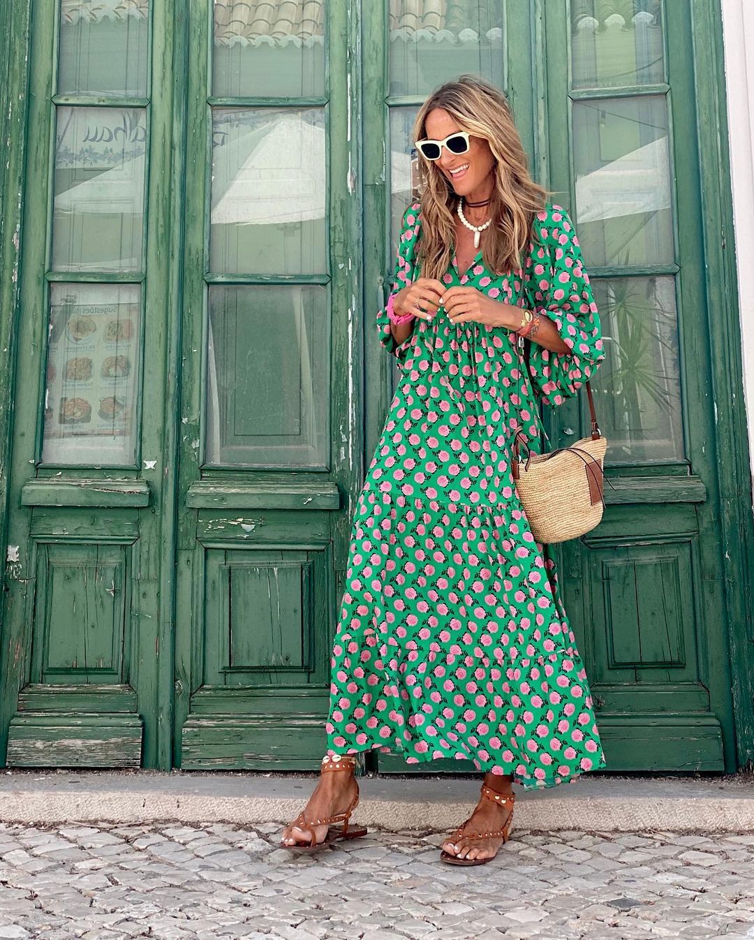 Sabine - Boho chic dámské maxi šaty